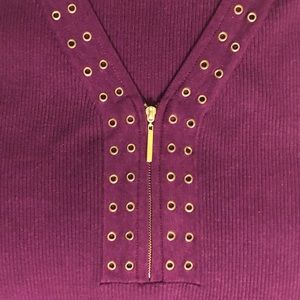 LAST CHANCE Purple tank top zip grommet cable& gauge